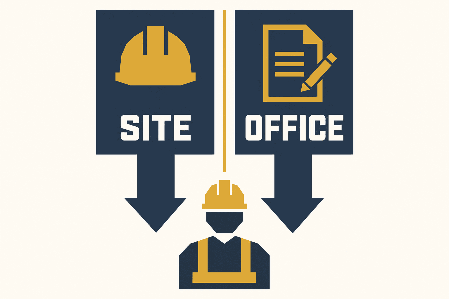 Diagram showing work health and safety law and workers compensation law running side by side over a recovering construction worker